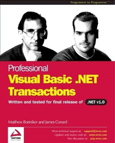 professional vb net transactions 1st edition matthew bortniker ,james conard 1861005954, 978-1861005953