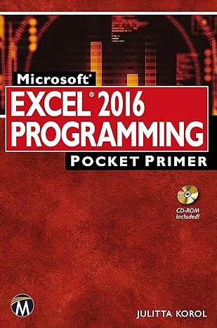 microsoft excel 20 programming pocket primer pap/cdr edition julitta korol 1942270828, 978-1942270829