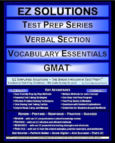 ez solutions test prep series verbal section vocabulary essentials gmat new edition punit raja suryachandra