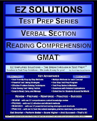 ez solutions test prep series verbal section reading comprehension gmat new edition punit raja suryachandra