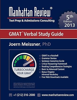 manhattan review gmat verbal study guide 1st edition joern meissner ,manhattan review 1629260150,