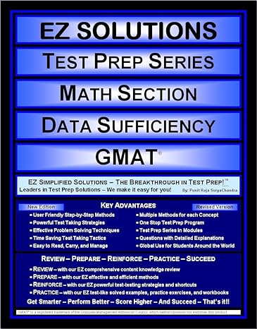 ez solutions test prep series math section data sufficiency gmat 1st edition punit raja suryachandra ,ez