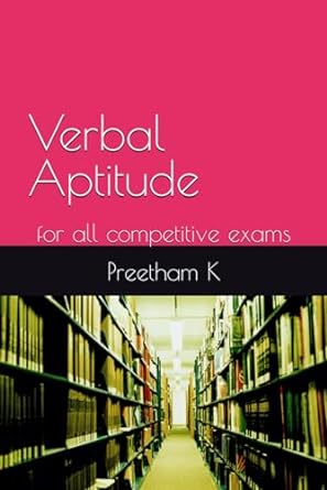 verbal aptitude for all competitive exams 1st edition mr preetham k 979-8862558357