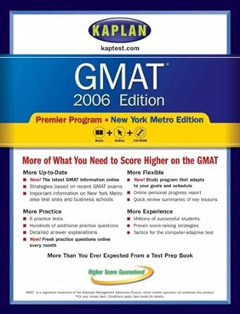 gmat 2006 premier program new york metro edition 1st edition kaplan 0743271394, 978-0743271394