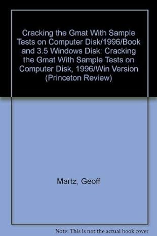 cracking the gmat with sample tests on computer disk 96 ed pap/dskt edition geoff martz 0679761373,