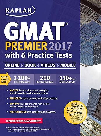 kaplan gmat premier 20 with 6 practice tests 1st edition kaplan usa 1784157821, 978-1784157821