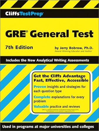 cliffstestprep gre general test 7th edition jerry bobrow ph.d. b002ecefk8