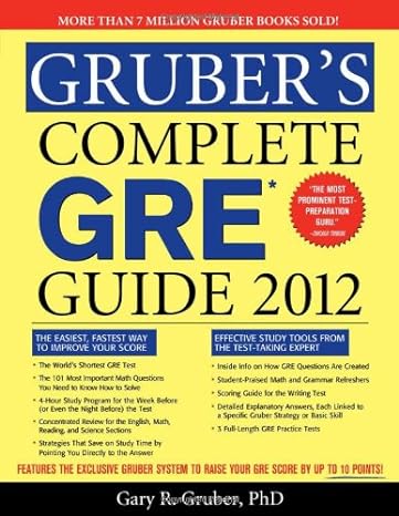 gruber s complete gre guide 2012 1st edition gary gruber b0085s0gv2