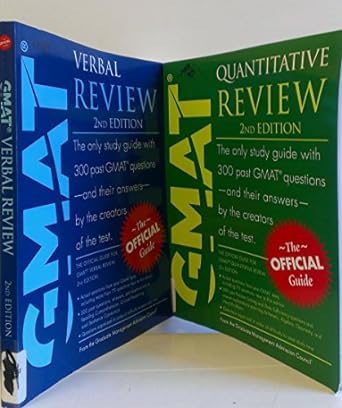 2 volumes of the official guide for gmat verbal review and quantitative review 1st edition unknown author