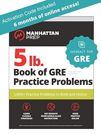 5 lb book of gre practice problems + interact for gre on demand prep + online practice + videos proprietary