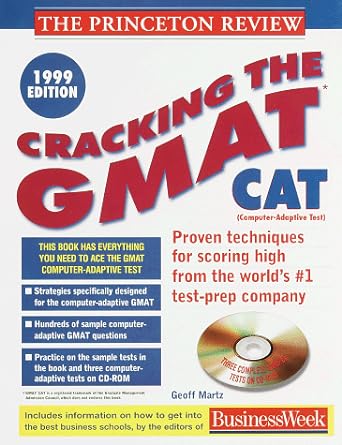 cracking the gmat cat w/cd rom 1999 edition bk&cd-rom edition princeton review 0375751726, 978-0375751721