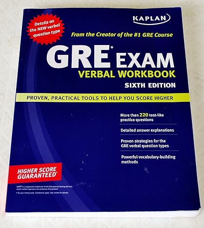 kaplan gre exam verbal workbook 6th edition kaplan 1419552198, 978-1419552199