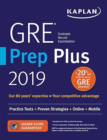 gre prep plus 2019 paperback jan 01 2018 1st edition kaplan test prep 1506247555, 978-1506247557