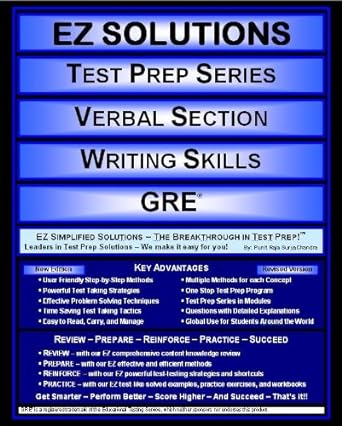 ez solutions test prep series verbal section writing skills gre new edition punit raja suryachandra ,ez