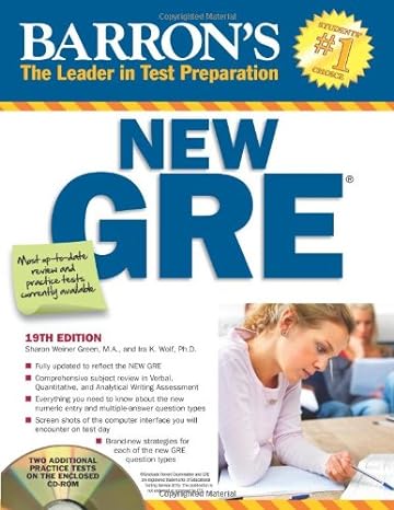 barron s new gre  rom 19th edition sharon weiner green m.a. ,ira k. wolf ph.d. 1438070780, 978-1438070780