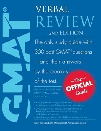 gmat verbal review 2nd edition by graduate management admission council published by john wiley and sons 1st