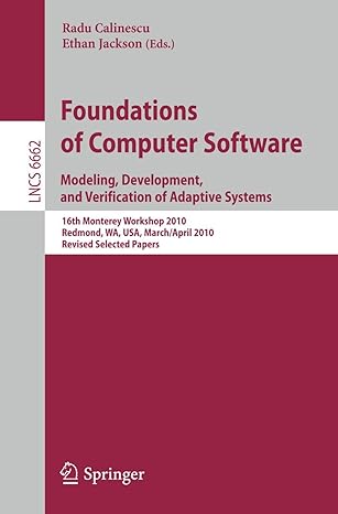 foundations of computer software modeling development and verification of adaptive systems th monterey