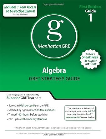 algebra gre preparation guide 1st edition - manhattan gre 1935707027, 978-1935707028