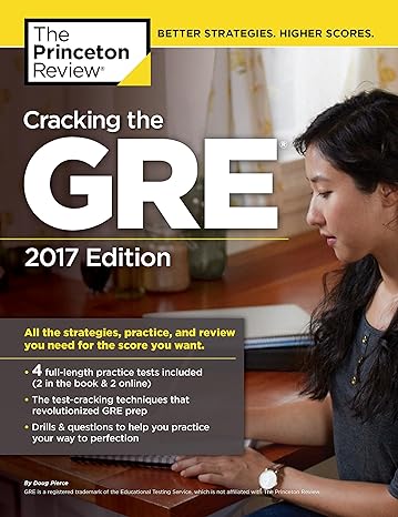 cracking the gre with 4 practice tests 2017 edition 2017 edition princeton review 110191971x, 978-1101919712