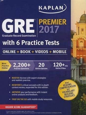 gre premier 2017 with 6 practice tests 1st edition kaplan test prep 1506203221, 978-1506203225