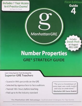 number properties gre preparation guide 1st edition - manhattan gre 1935707051, 978-1935707059