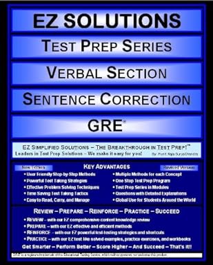 ez solutions test prep series verbal section sentence correction gre ez test prep revised edition punit raja