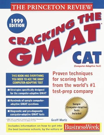 cracking the gmat cat 1999 edition 1st edition princeton review 0375751718, 978-0375751714