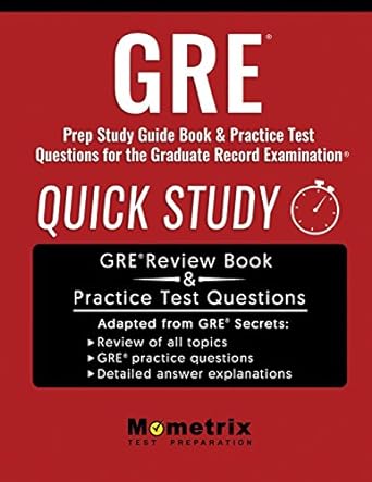 gre prep study guide quick study book and practice test questions for the graduate record examination 1st