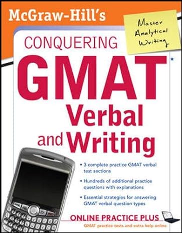 mcgraw hill s conquering gmat verbal and writing 1st edition doug pierce 0071508163, 978-0071508162