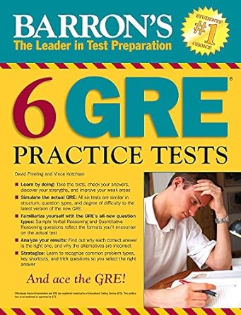 barron s 6 gre practice tests 2nd edition david freeling ,vince kotchian 1438006292, 978-1438006291