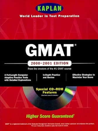 kaplan gmat 2000 2001  rom bk&cd rom edition kaplan 0684870088, 978-0684870083