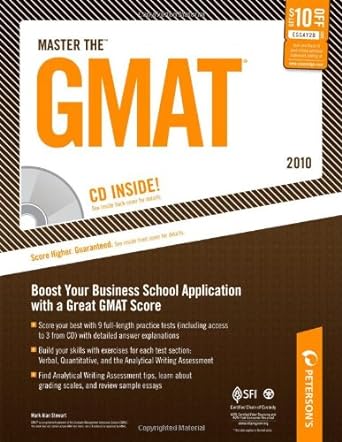 master the gmat 2010 cd rom inside boost your business school application with a great gmat score 16th