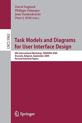 task models and diagrams for user interface design 8th international workshop tamodia 2009 brussels belgium