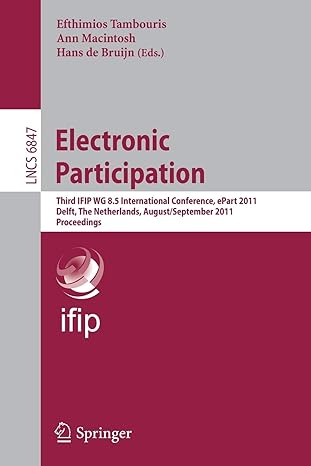 electronic participation third ifip wg 8 5 international conference epart 2011 delft the netherlands august