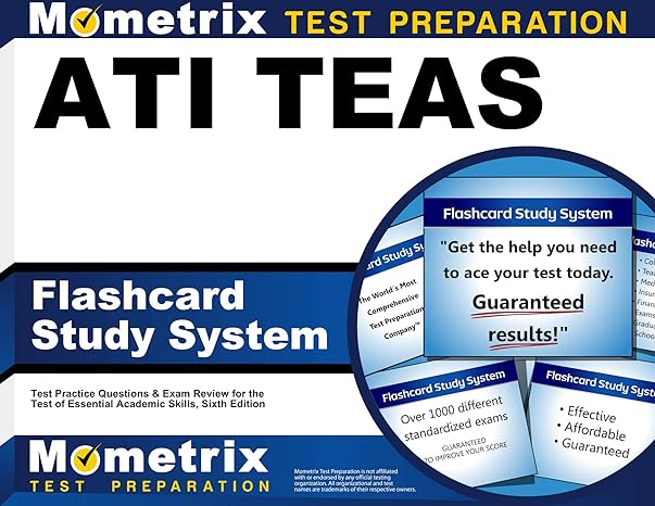 ati teas flashcard study system teas 6 test practice questions and exam review for the test of essential