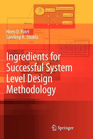 ingredients for successful system level design methodology 1st edition hiren d. patel ,sandeep kumar shukla