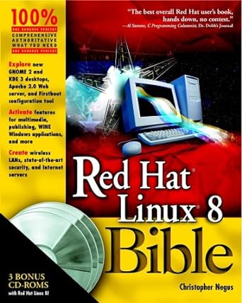 red hat linux 8 bible 1st edition christopher negus 0764549685, 978-0764549687