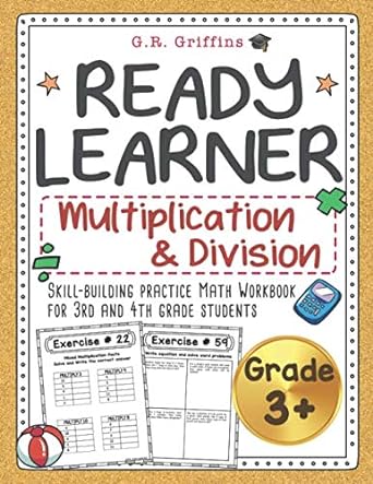 ready learner multiplication and division workbook for grade 3+ skill building practice math workbook for 3rd