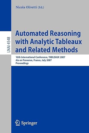 automated reasoning with analytic tableaux and related methods th international conference tableaux 2007 aix