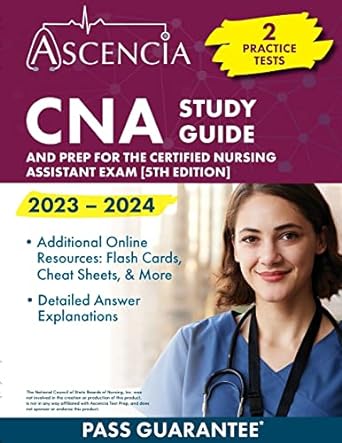 cna study guide 2023 2024 2 practice tests and prep for the certified nursing assistant exam 5th edition e.