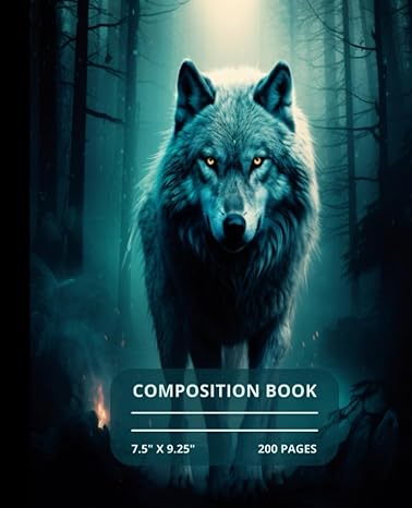 white wolf composition book wolf inspired composition book 1st edition the crystal cove design b0ch28r4rn