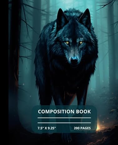 black wolf composition book wolf inspired composition book 1st edition the crystal cove design b0ch2b7f6r