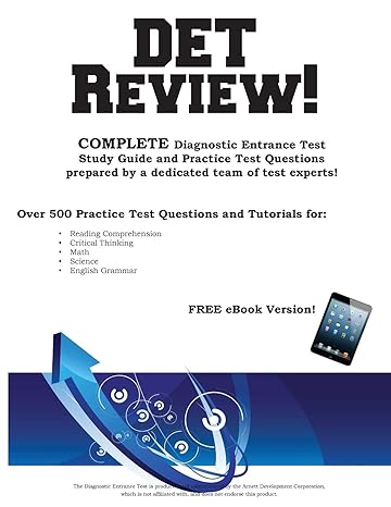 det review complete diagnostic entrance test study guide and practice test questions 1st edition complete