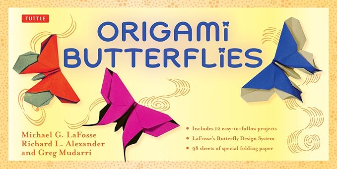 origami butterflies kit kit includes 2 origami books 12 fun projects 98 origami papers and instructional dvd