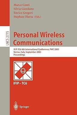 personal wireless communications ifip tc6 8th international conference pwc 2003 venice italy september 23 25