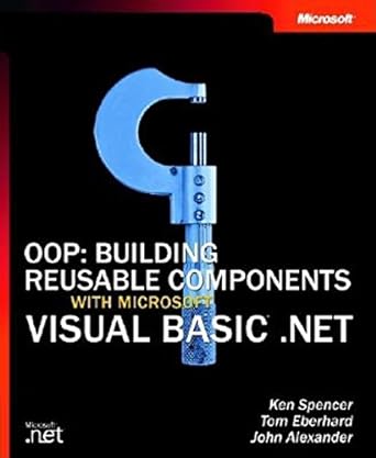 oop building reusable components with microsoft visual basic net 1st edition kenneth l spencer ,ken spencer