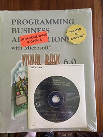 programming business applications with microsoft visual basic 6 0 1st edition unknown author 0071162305,
