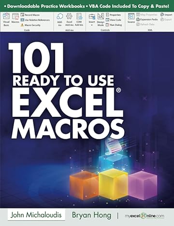 101 ready to use microsoft excel macros 1st edition john michaloudis ,bryan hong 1700729675, 978-1700729675