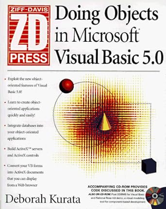 doing objects in microsoft visual basic 5 0 1st edition deborah kurata 1562764446, 978-1562764449