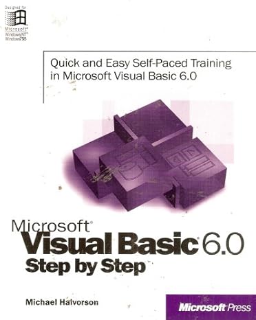 training manual for visual basic 6 0 step by step 1st edition microsoft ,jenny moss benson b001fpn0l0